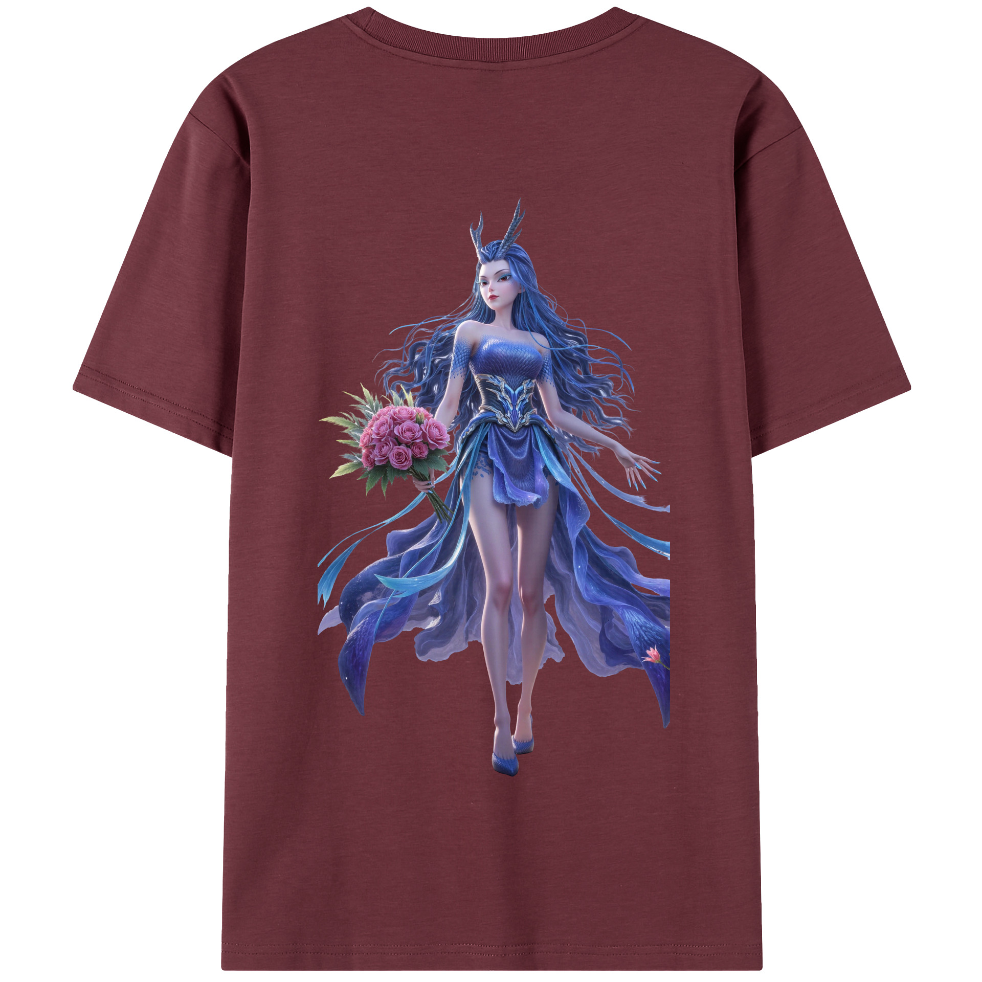 （画像用） Ne Zha 2 ナタ 魔童の大暴れ 綿100％半袖Tシャツ（背面プリント）